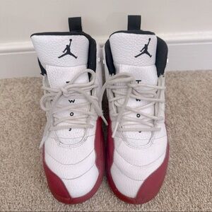 Jordan Air Jordan 12 Youth' White Red Black High Top Sneakers Size 3Y